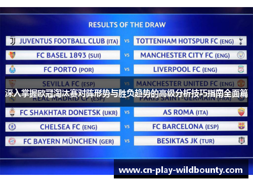 深入掌握欧冠淘汰赛对阵形势与胜负趋势的高级分析技巧指南全面篇