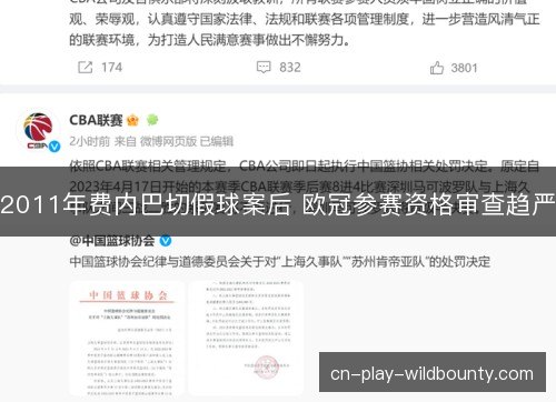 2011年费内巴切假球案后 欧冠参赛资格审查趋严